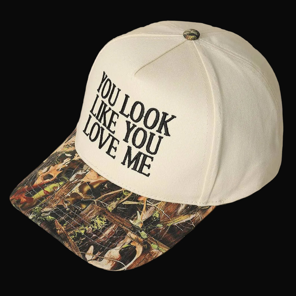 Fashion City You Look Like You Love Me Embroidery Camo Trucker: Camo/Black
