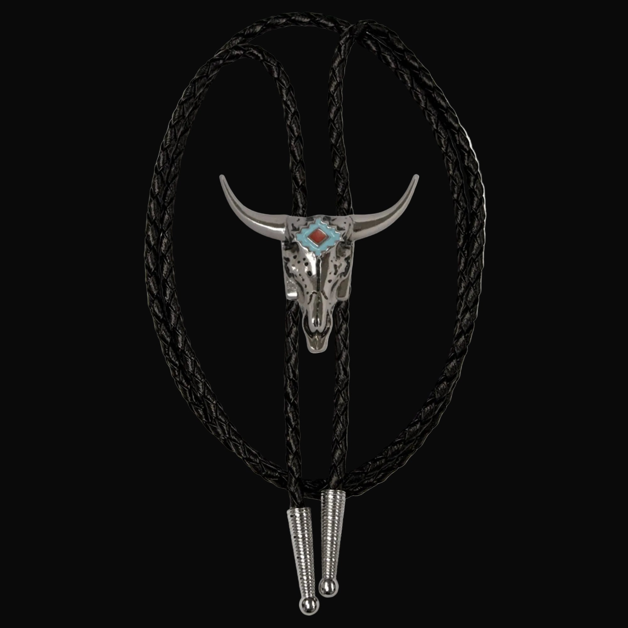 Longhorn Silver Metal Bolo Tie