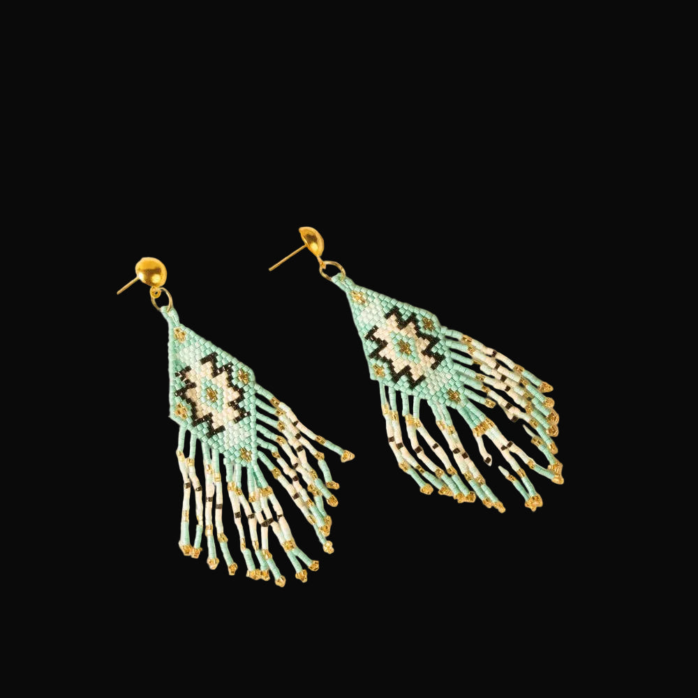 Starfall Fringe Earrings in Turquoise: Turquoise