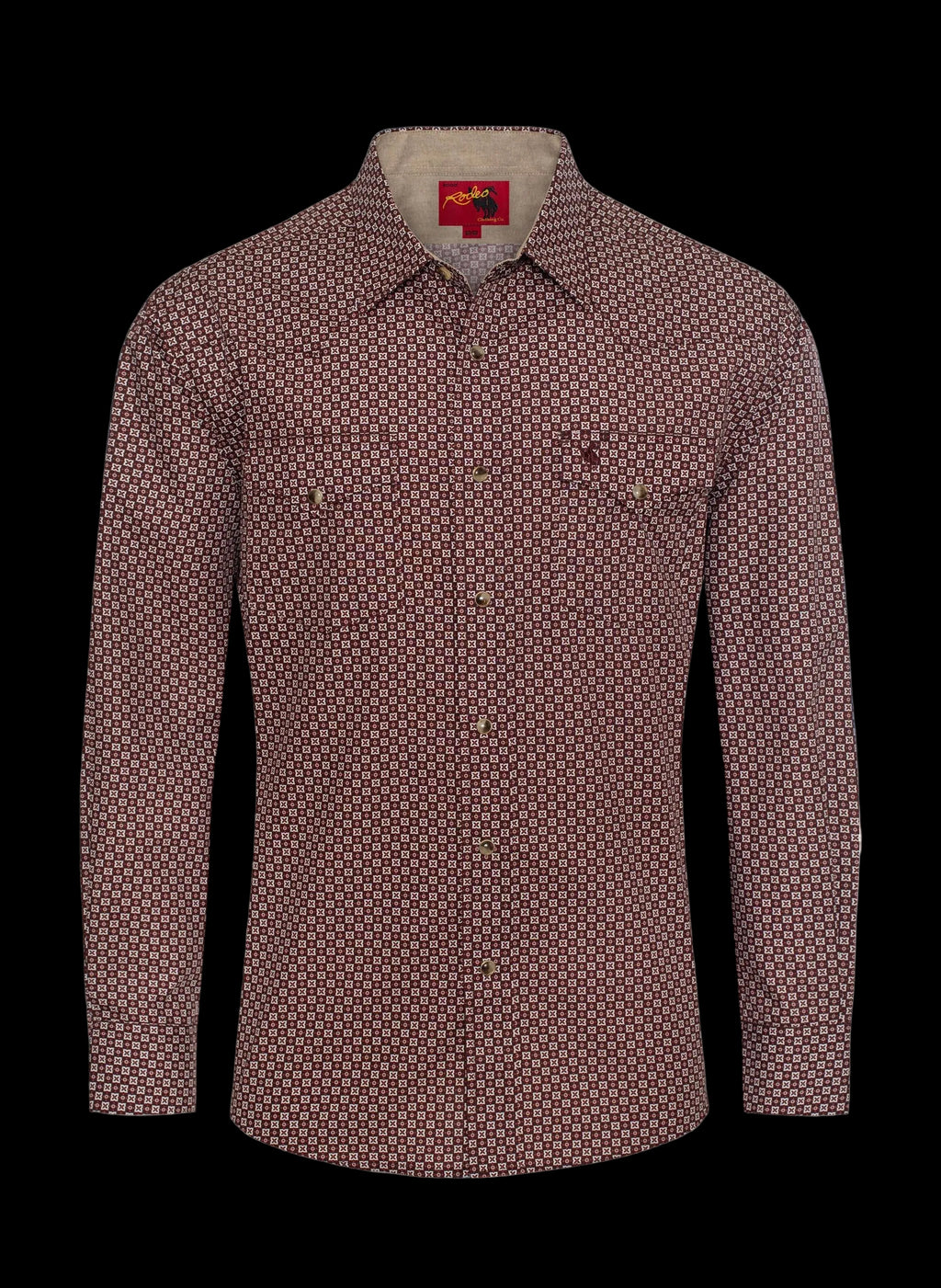 Rodeo Clothing Mens Western Pearl Snap Print Shirt