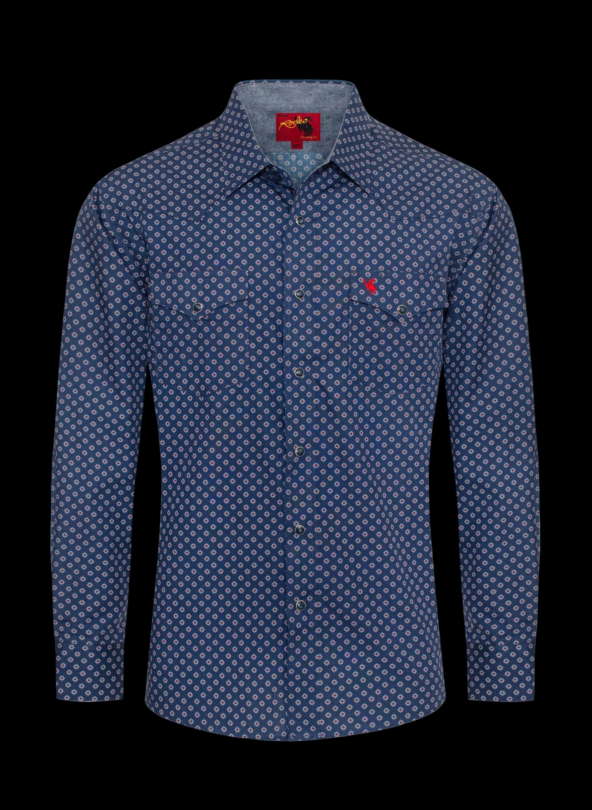 Rodeo Clothing Mens Western Pearl Snap Print Shirt