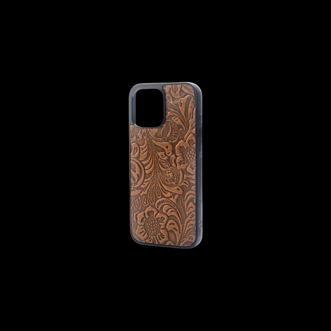 Hawk Ridge Phone Case for iPhone 16 Pro Max: Brown Embossed