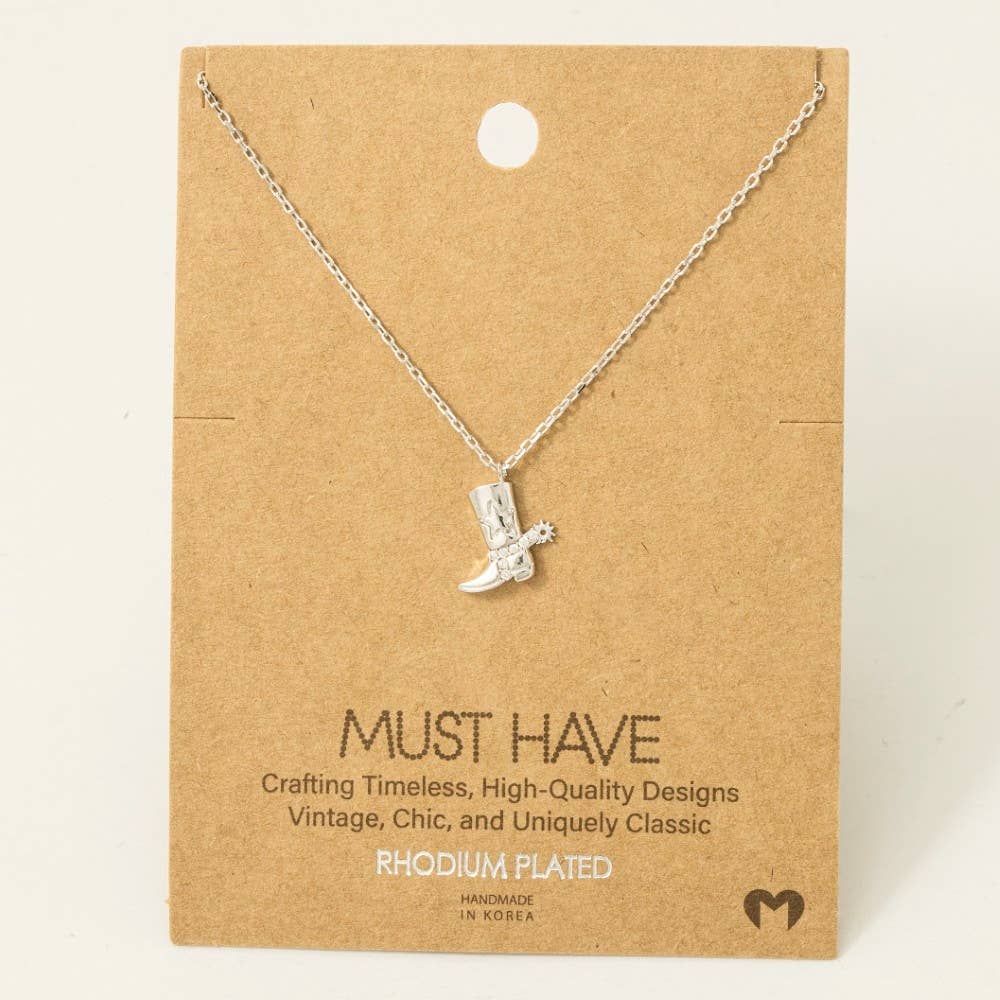 Fame Accessories Cowboy Boots Pendant Necklace