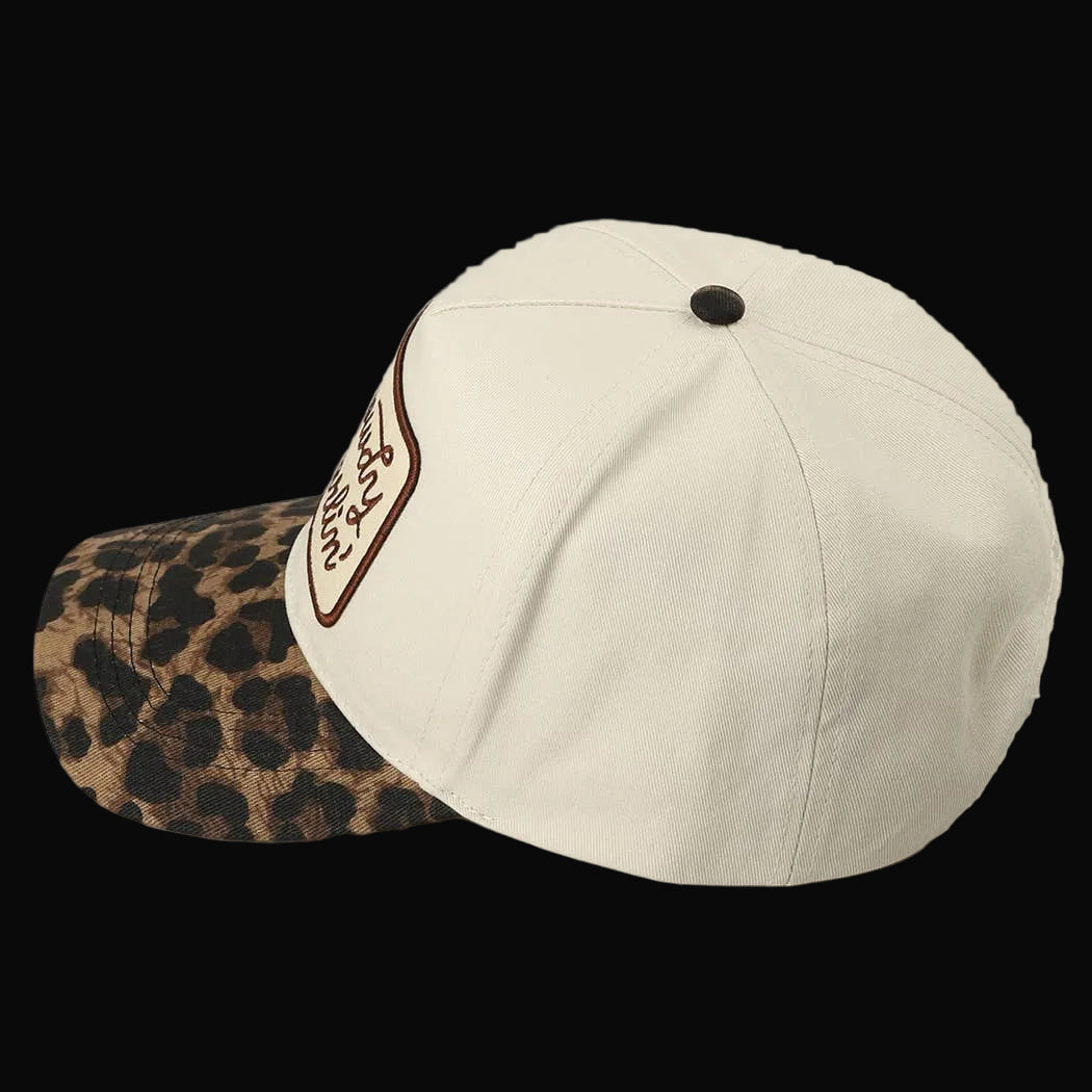 Howdy Darlin' Embroidered Leopard Brim Trucker Hat - ONE SIZE