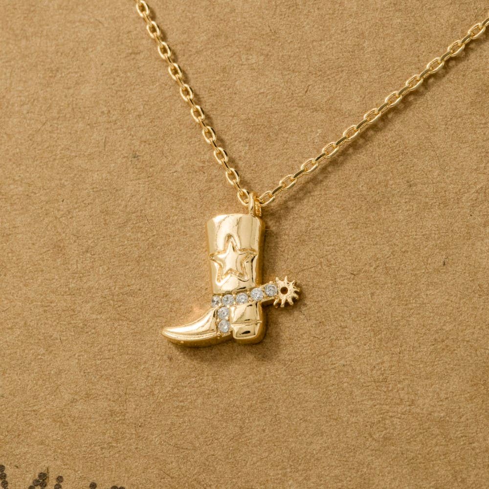 Fame Accessories Cowboy Boots Pendant Necklace