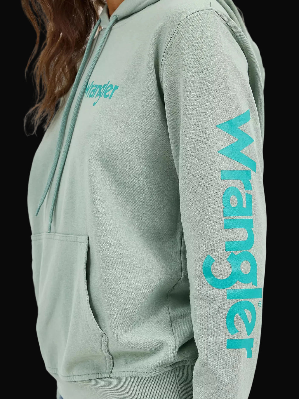 Wrangler Womens Retro Punchy Hoodie: Teal