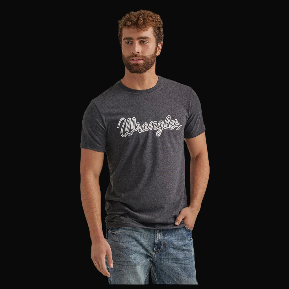 Wrangler Year-Round Short Sleeve T-Shirt - Regular Fit - Caviar Heather