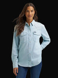 Wrangler Denim Snap Shirt - Bleached Denim