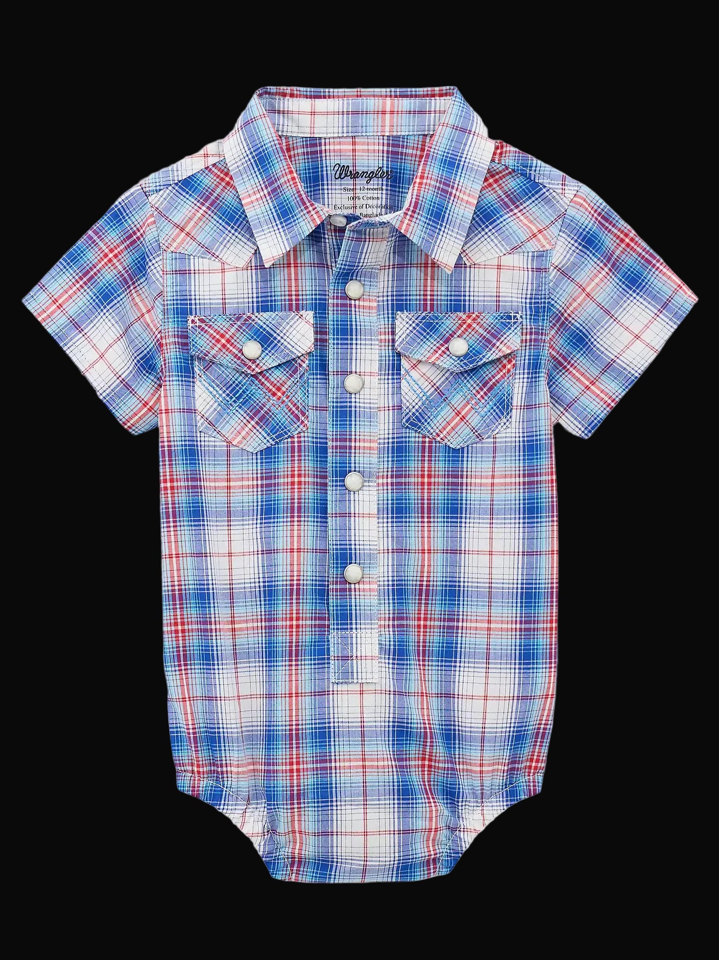 Wrangler Baby Boys Short Sleeve Western Snap Bodysuit