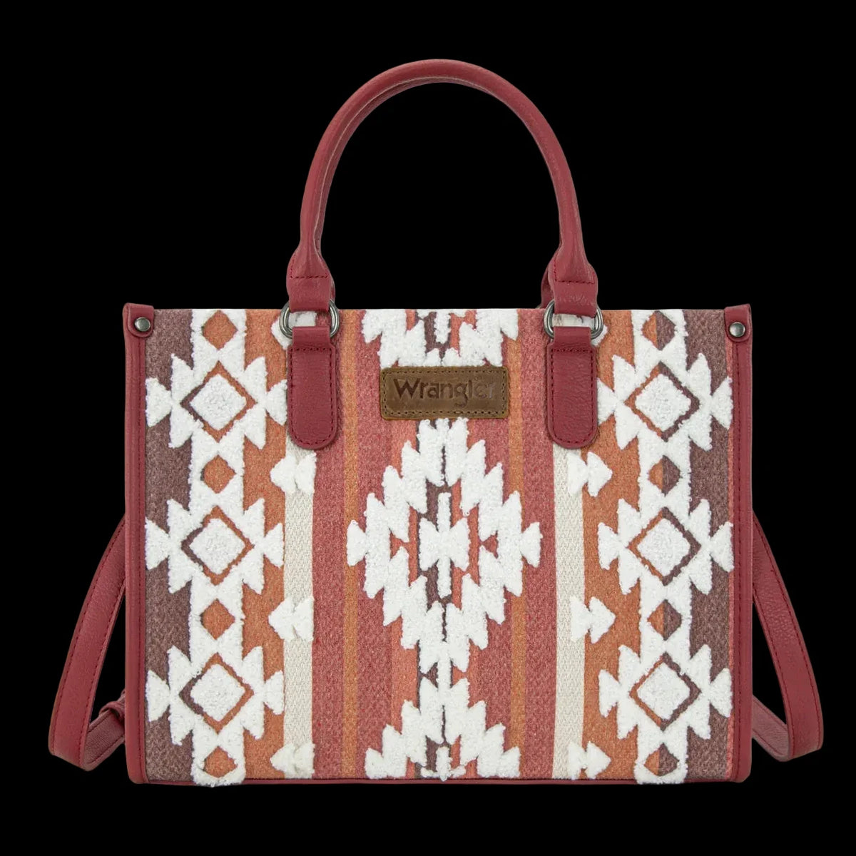 Wrangler Sherpa Aztec Canvas Tote/Crossbody