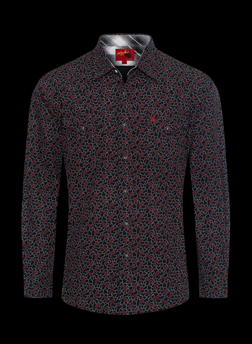 Rodeo Clothing Mens Western Pearl Snap Print Shirt