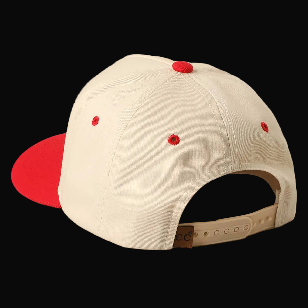 Fashion City Yeehaw Two-Tone Embroidered Trucker Hat: Red