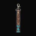 Turquoise Daydreams Key Fob In Black and Brown