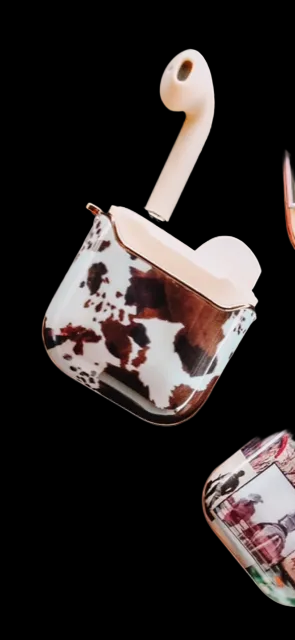 Cowprint Airpod Case Brown