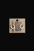Western Theme Stud Earrings - Steer Longhorn Horse Shoe: Horseshoes Clear