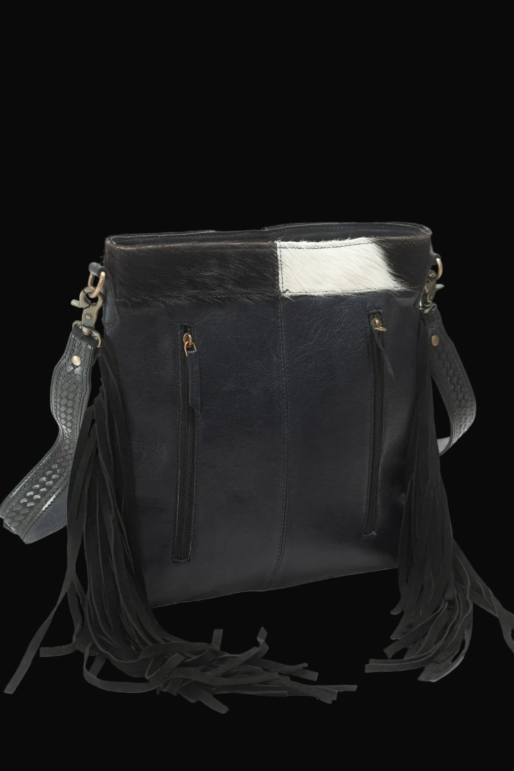 American Bison Western Style Hair On Fringe Crossbody