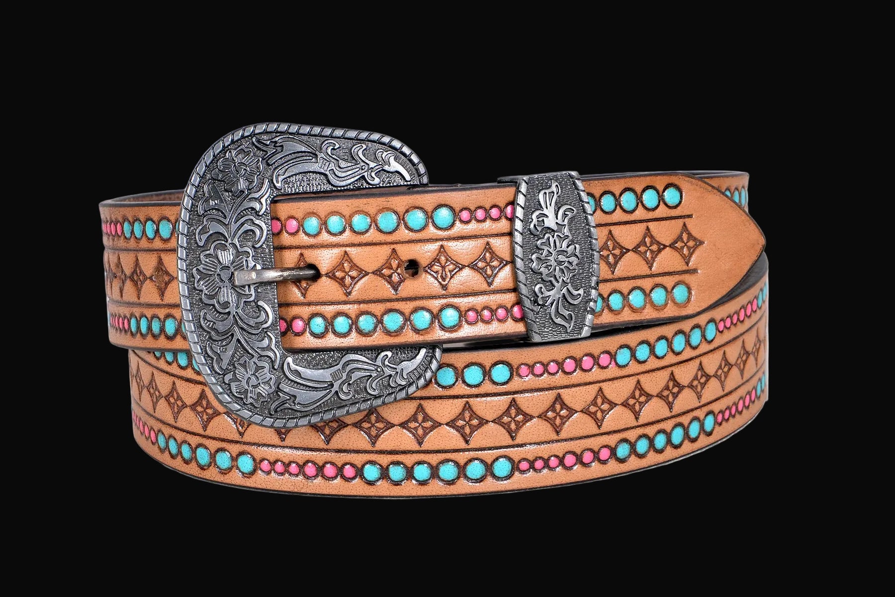 Western Geometric Tooled Belt