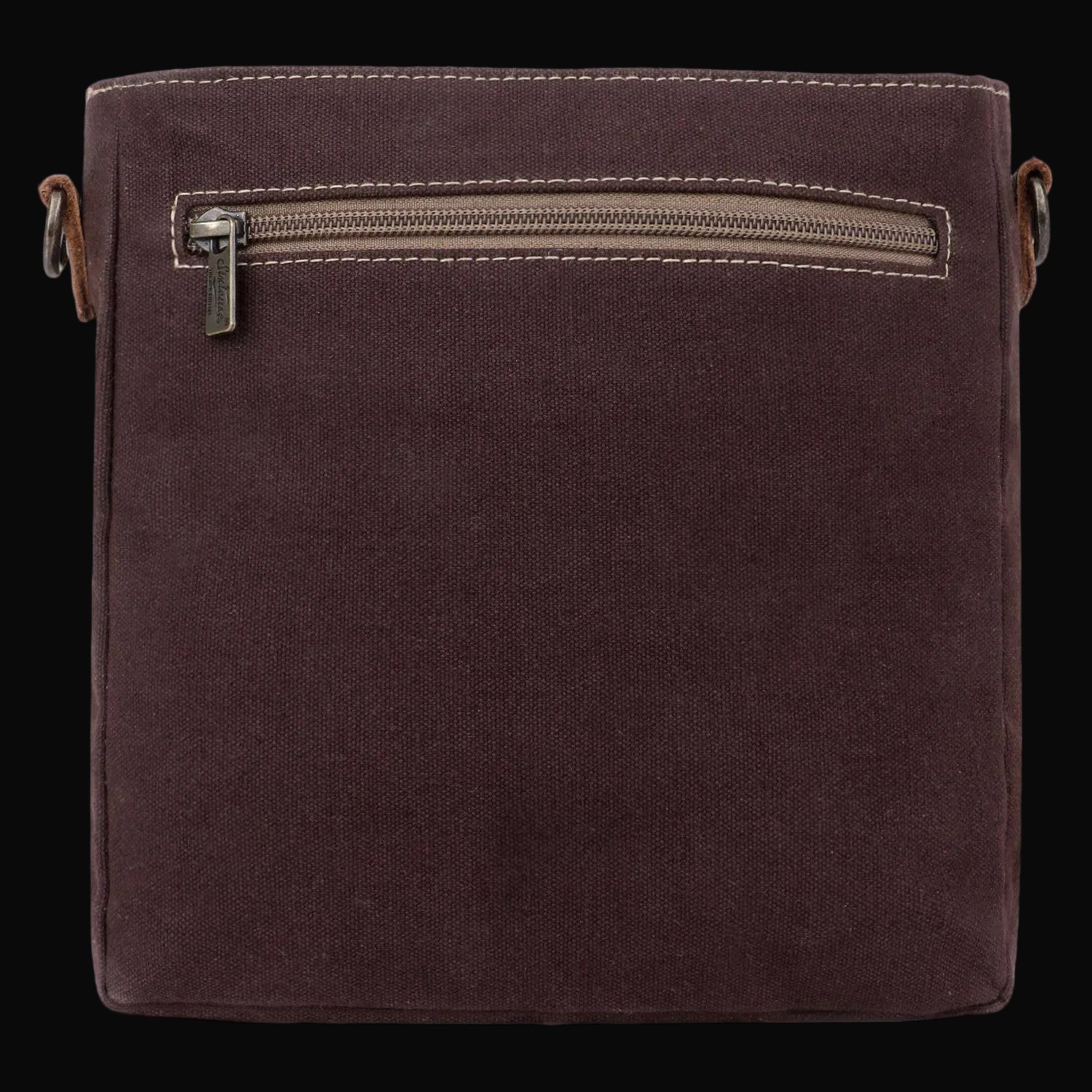 Canvas & Leather Women's Crossbody Bag - Linen/Rose Ebony