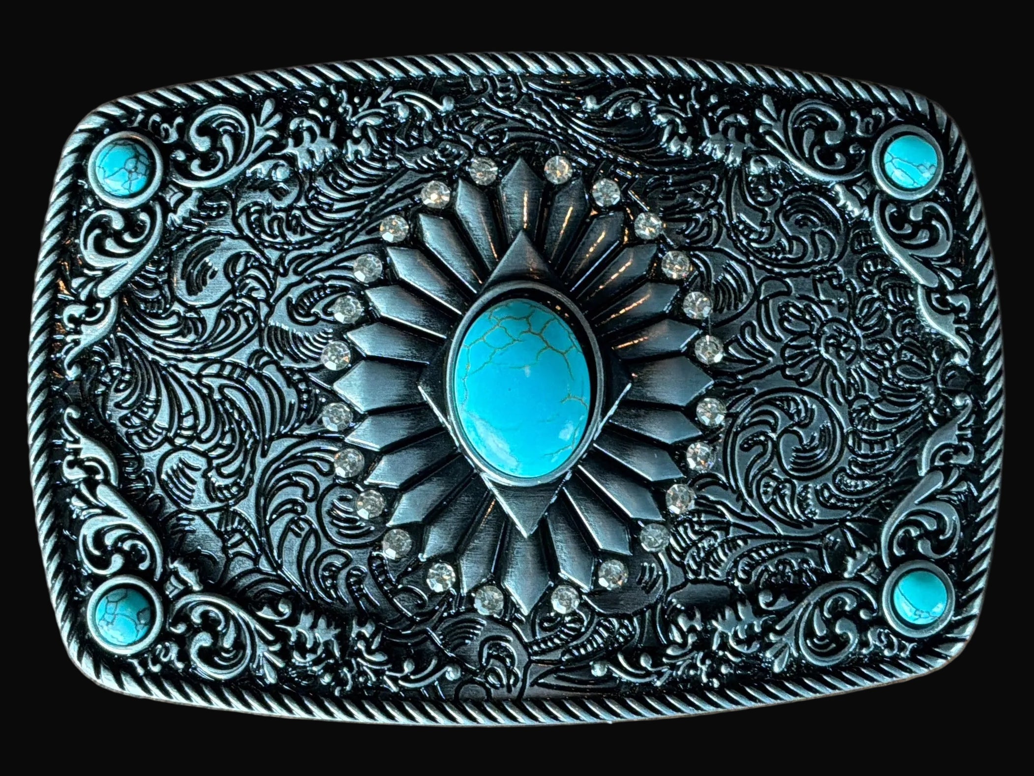 Turquoise/Silver Belt Buckle