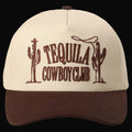 TEQUILA COWBOY CLUB 3D Embroidery Two-Tone Trucker Hat: BROWN / ONE SIZE
