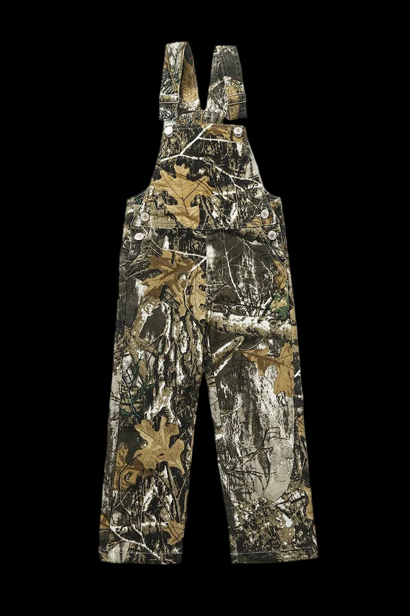 Sassy Kids Palace Kids Leaves Print Denim Overalls