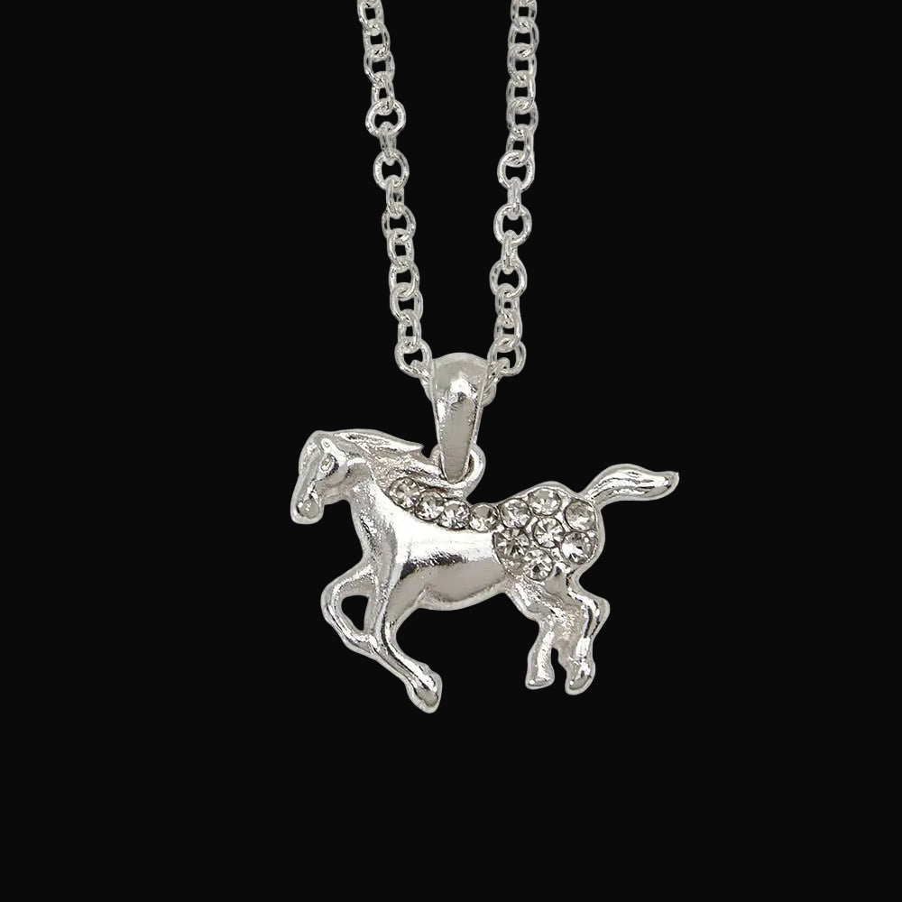 Western Express Galloping Horse Necklace in Cowboy Hat Gift Box