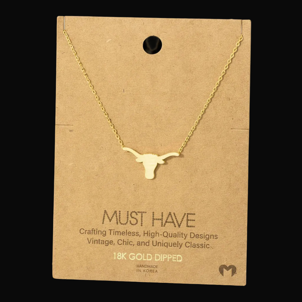 Bull Head Pendant Necklace