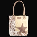 Star With Cowhide Canvas Tote