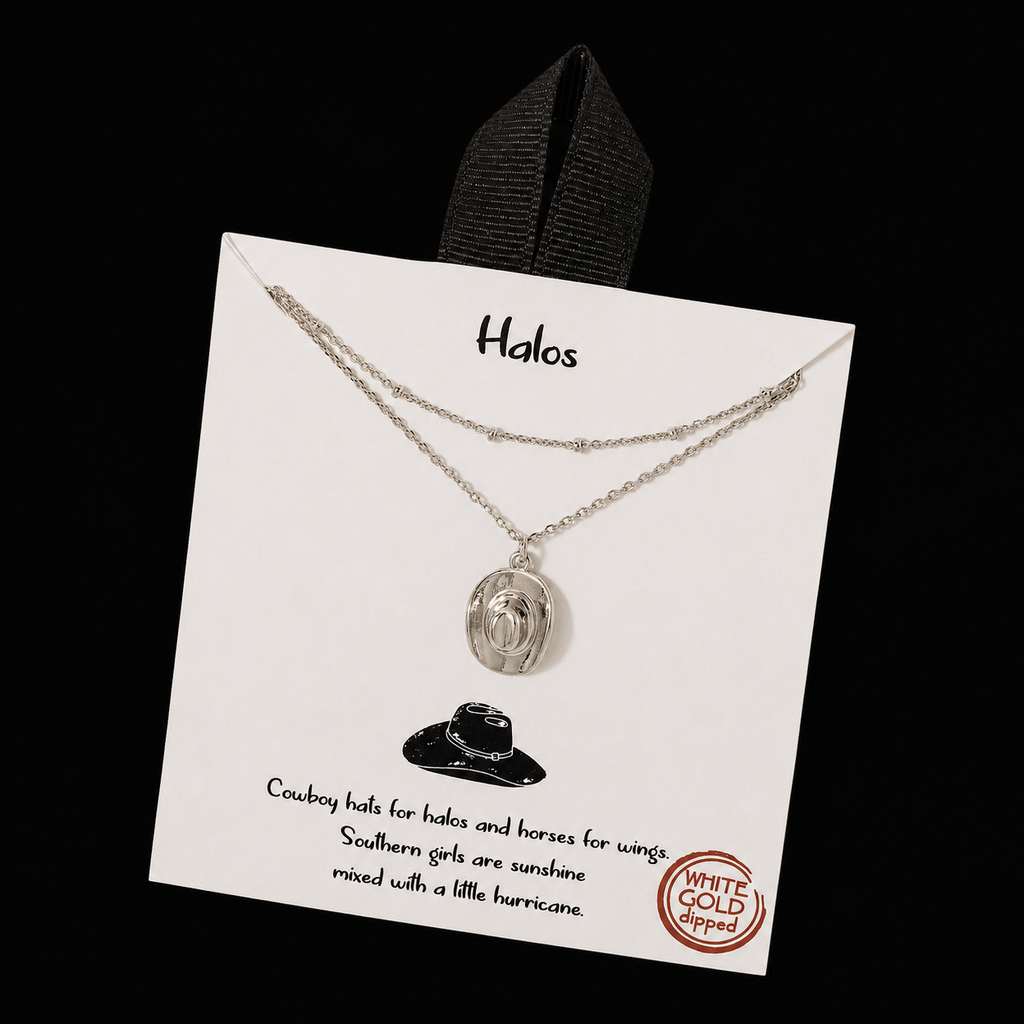 Fame Accessories Gold Dipped Cowboy Hat Pendant Layered Necklace