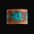 Bold Blossom Leather Cuff Bracelet