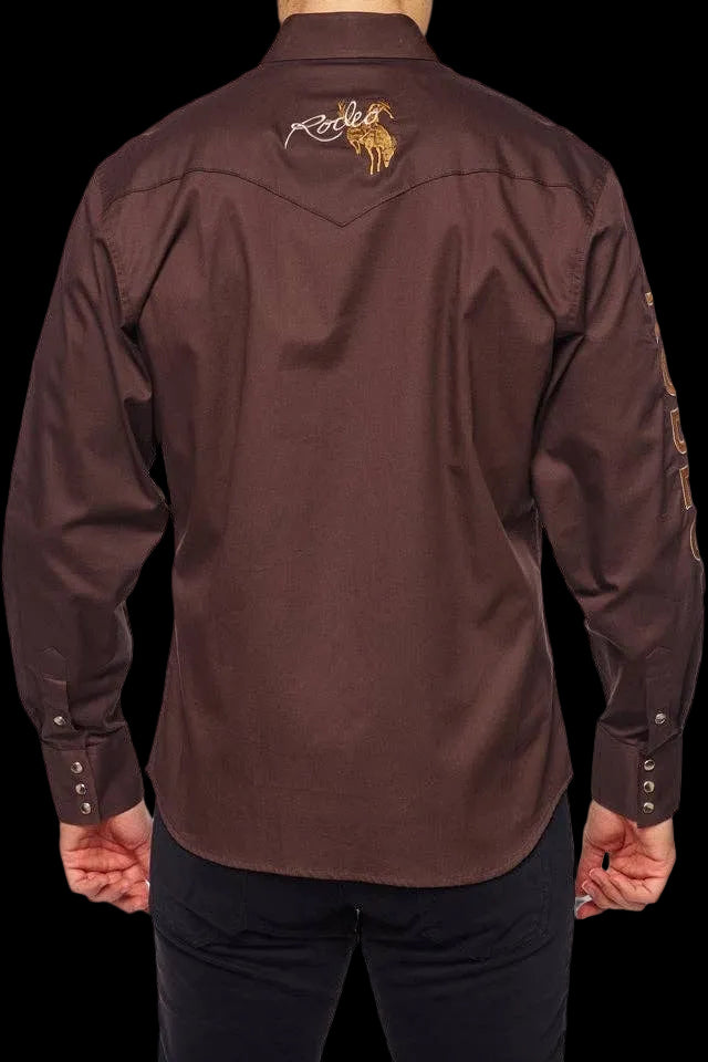 Rodeo Clothing Mens Western Rodeo Embroidered Signature Logo Shirt