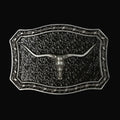 Longhorn Vintage Silver Western Buckle