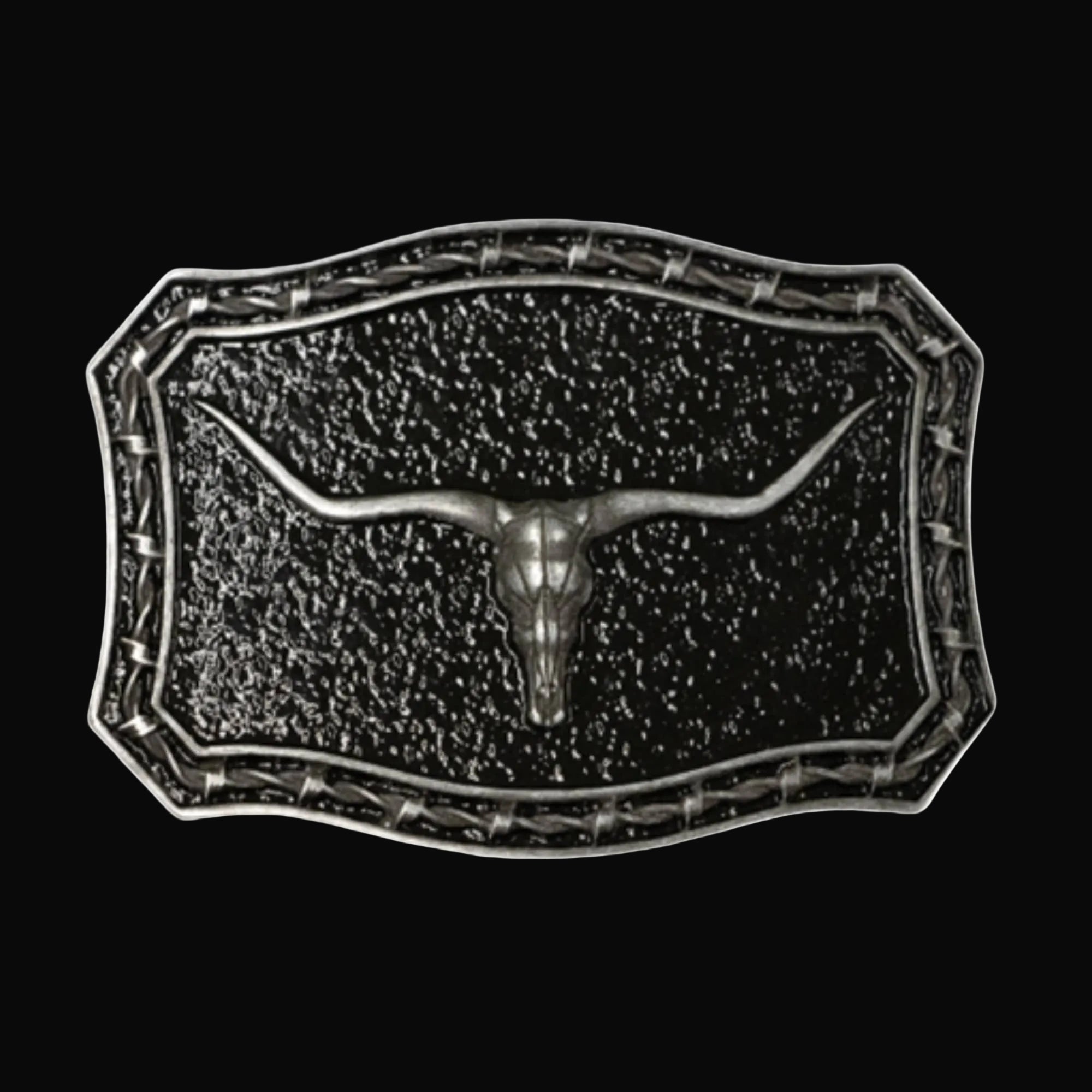 Longhorn Vintage Silver Western Buckle