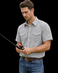 MontanaCo Mens Western Fishing Shirt with Snaps