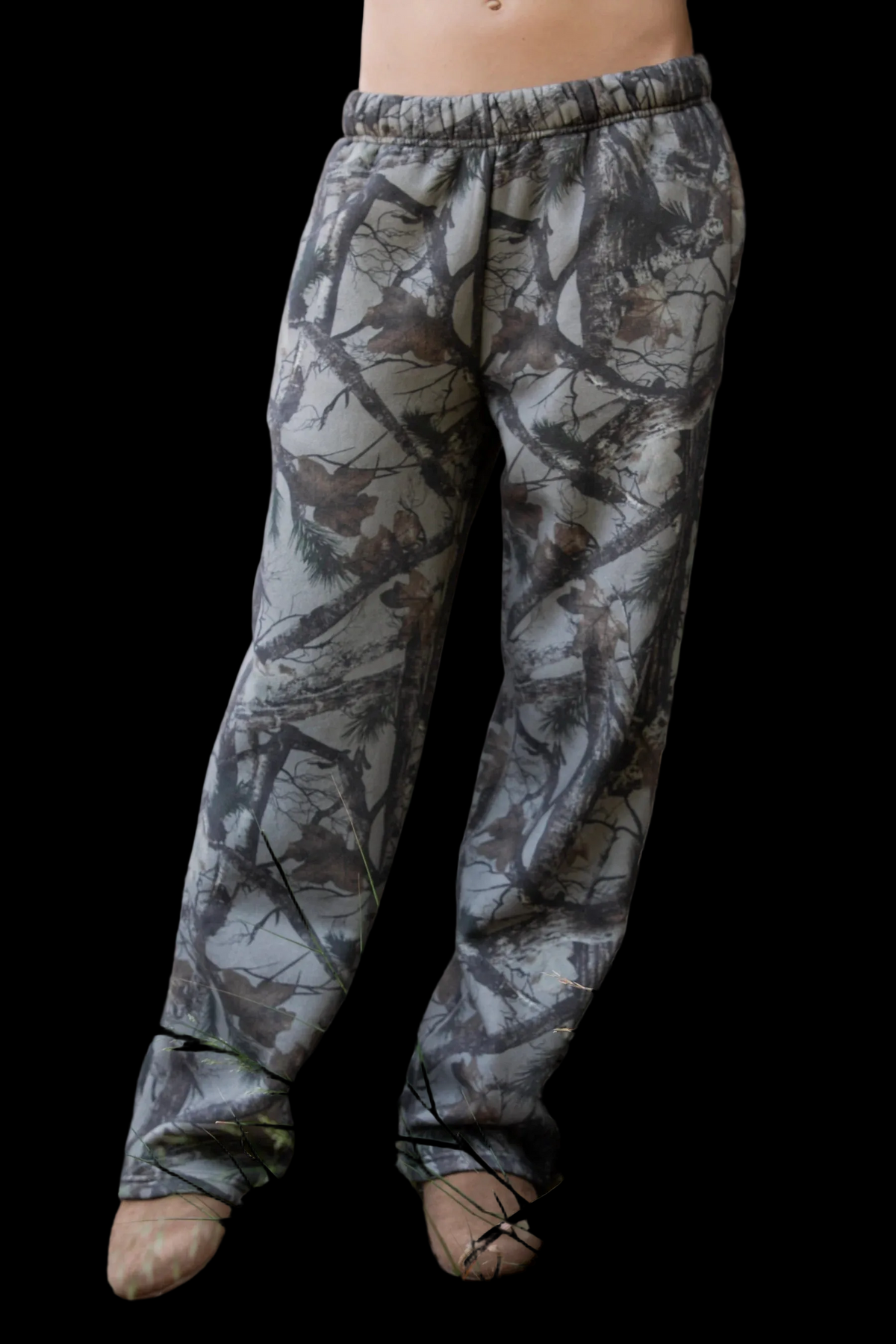 Tic Toc Elk Woodland Camo Cloud Fleece Wide Leg Sweatpants