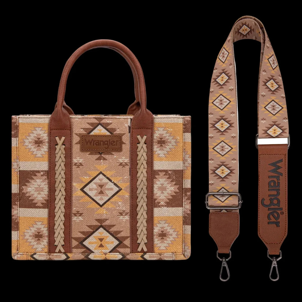 Wrangler Aztec Pattern Dual Sided Print -Tote/Crossbody