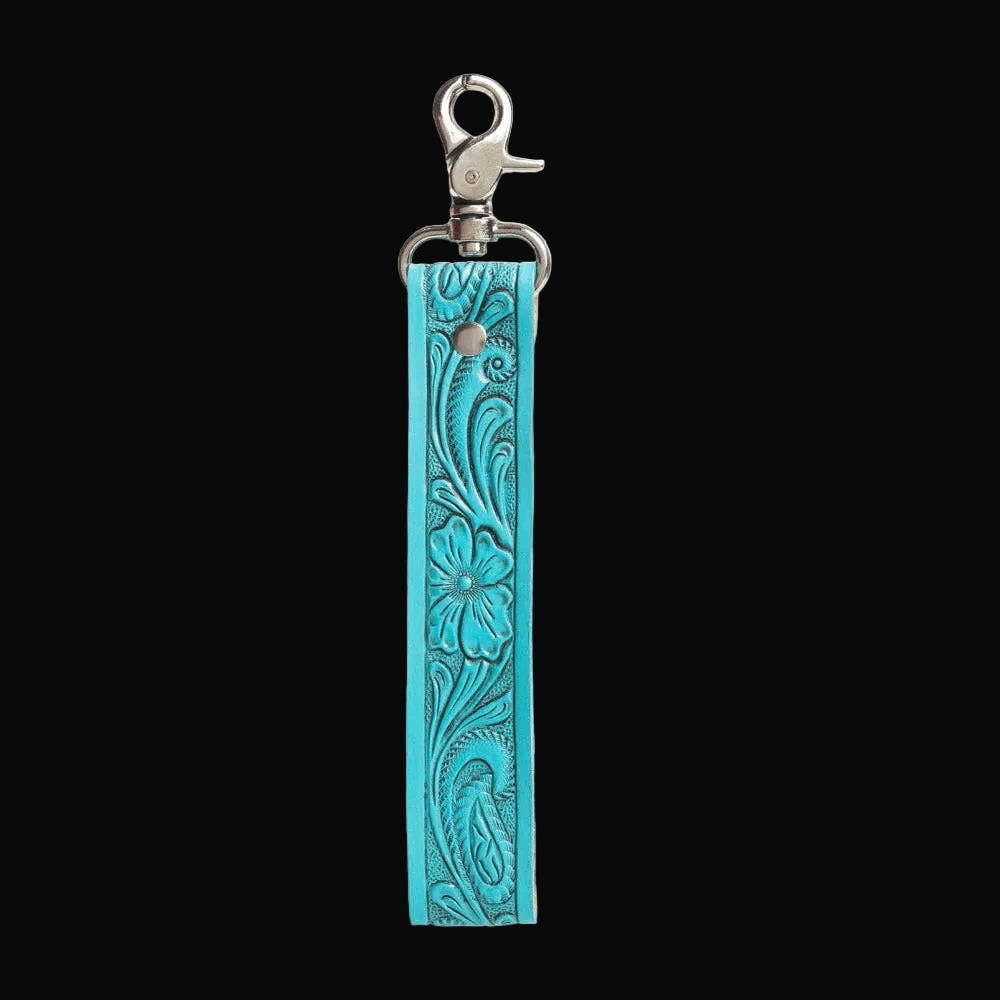 Blooming Meadow Key Fob in Turquoise