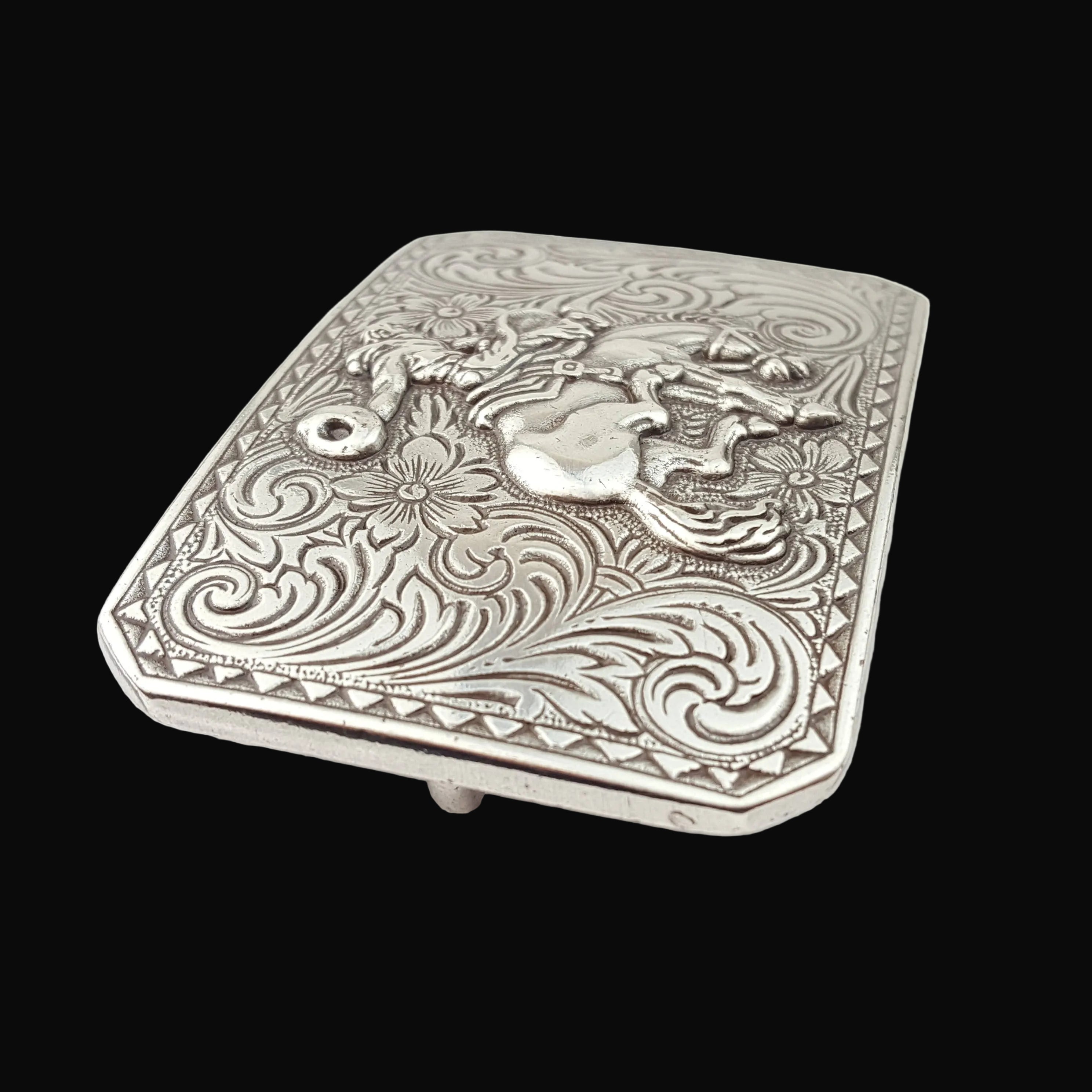 Axesoria West Western Silver Rodeo Belt Buckle