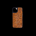 Falcon Trail Phone Case for iPhone 14: Brown & Embossed
