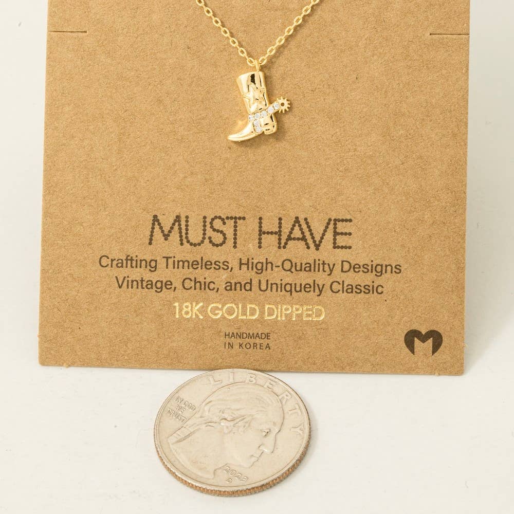 Fame Accessories Cowboy Boots Pendant Necklace
