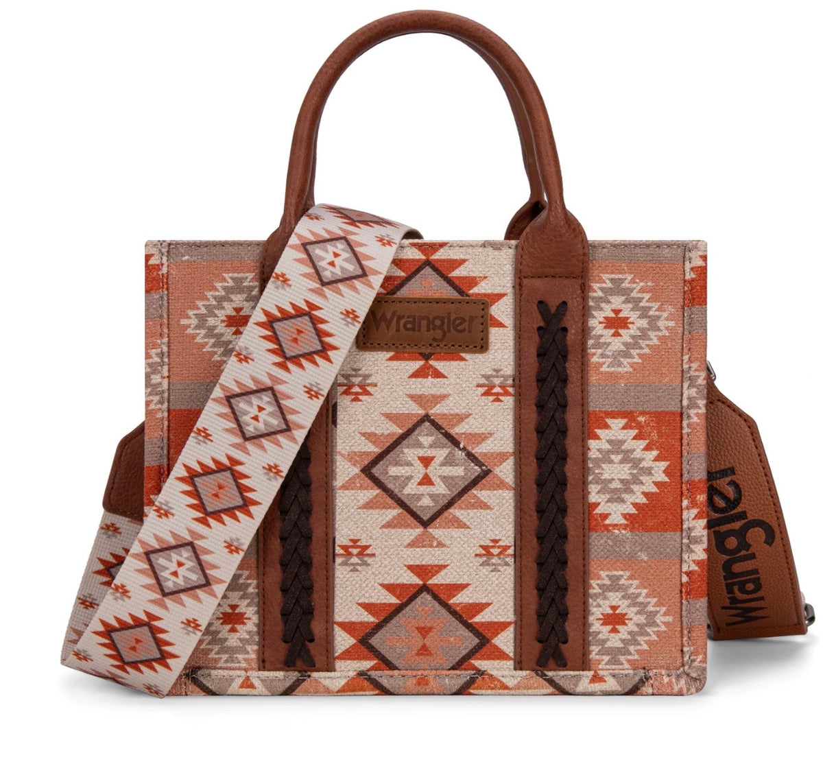 Wrangler Aztec Pattern Dual Sided Print Tote/Crossbody