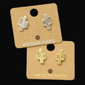 Dainty Desert Cactus Stud Earrings