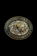 Modestone Belt buckle- rose gold bucking bull Oval
