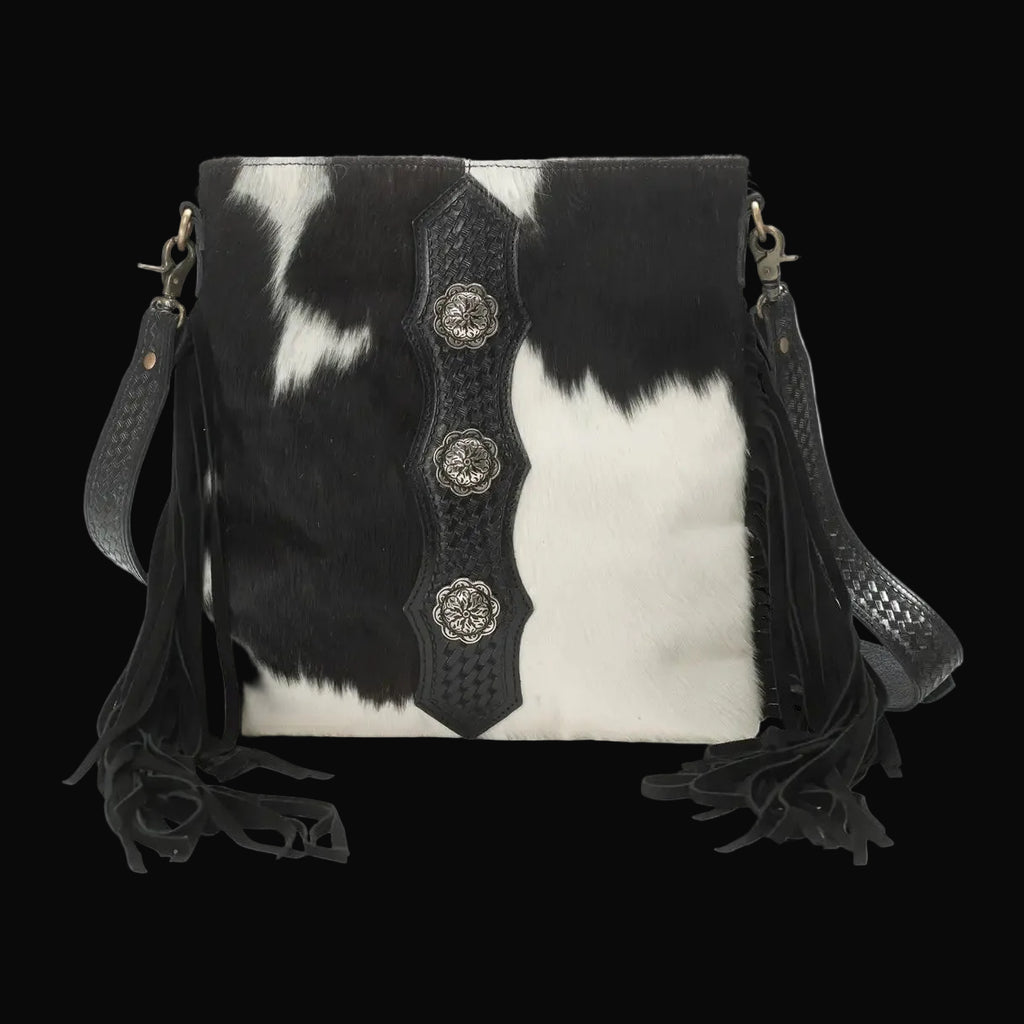 American Bison Western Style Hair On Fringe Crossbody