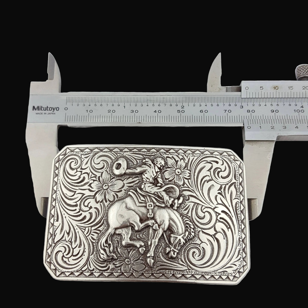 Axesoria West Western Silver Rodeo Belt Buckle