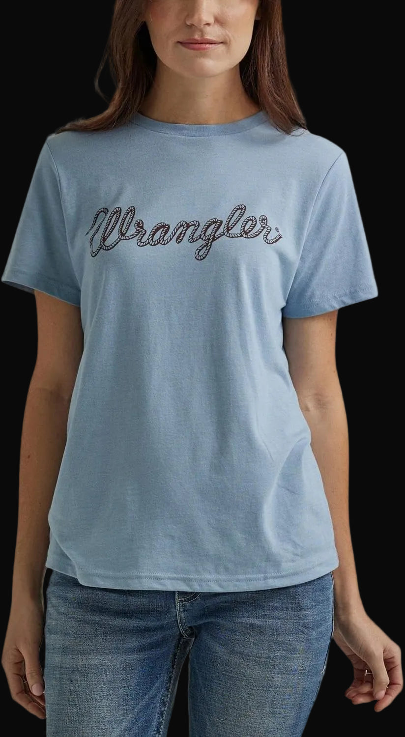 Wrangler Retro Year-Round Short Sleeve T-Shirt - Regular Fit - Ashley Blue Heather