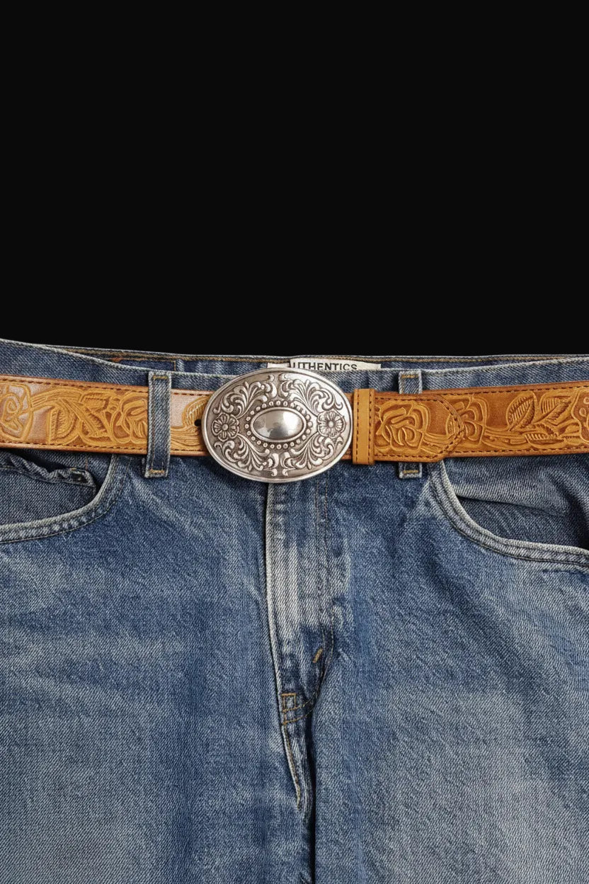 Buckle: Quality Western-Inspired Floral Etched Buckle