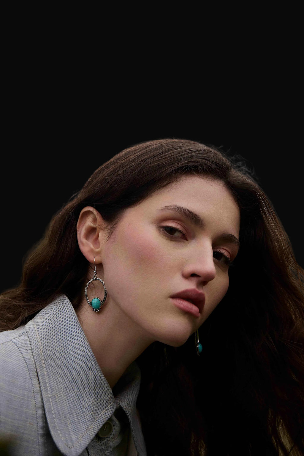 Crescent Sky Earrings in Moon Blue: Moon Blue
