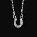 Western Express Clear Rhinestone Horseshoe Necklace in Pony Head Gift Box