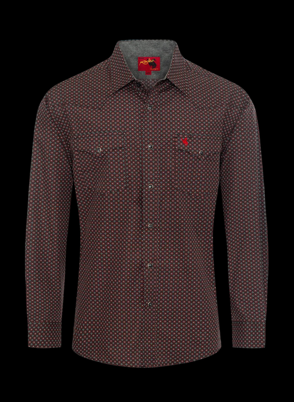 Rodeo Clothing Mens Western Pearl Snap Print Shirt